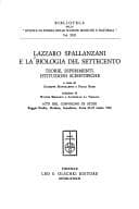 Tapa de Lazzaro Spallanzani e la biologia del Settecento