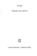 Tapa de Theorie der Ironie