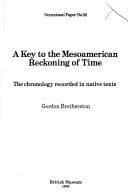 Tapa de A key to the Mesoamerican reckoning of time
