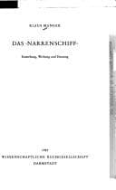 Tapa de Das " Narrenschiff"