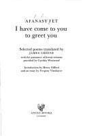Tapa de I have come to you to greet you
