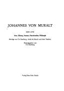 Tapa de Johannes von Muralt, 1645-1733