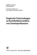 Tapa de Empirische Untersuchungen zu Persönlichkeitsvariablen von Literaturproduzenten