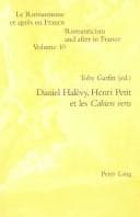 Tapa de Daniel Halévy, Henri Petit et les Cahiers verts