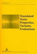 Tapa de Translated texts: properties, variants, evaluations