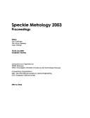 Tapa de Speckle metrology 2003