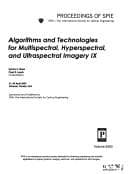 Tapa de Algorithms and technologies for multispectral, hyperspectral, and ultraspectral imagery IX