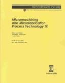 Tapa de Micromachining and microfabrication process technology IX