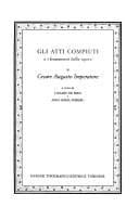 Tapa de Gli atti compiuti e i frammenti delle opere