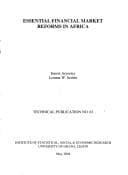 Tapa de Essential financial market reforms in Africa