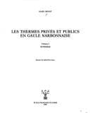 Tapa de Les thermes privés et publics en Gaule narbonnaise