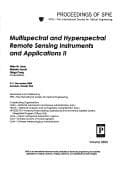 Tapa de Multispectral and hyperspectral remote sensing instruments and applications II