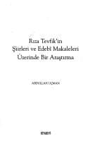 Tapa de Rıza Tevfik'in şiirleri ve edebı̂ makaleleri üzerinde bir araştırma