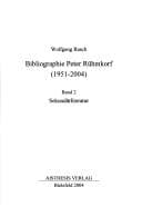 Tapa de Bibliographie Peter Rühmkorf (1951-2004)