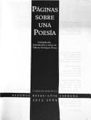Tapa de Páginas sobre una poesía