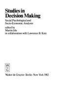Tapa de Studies in decision making