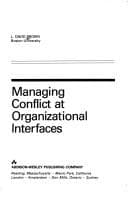Tapa de Managing conflict at organizational interfaces