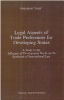 Tapa de Legal aspects of trade preferences for developing states