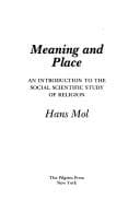 Tapa de Meaning and place