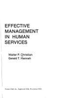 Tapa de Effective management in human services
