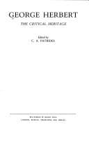 Tapa de George Herbert, the critical heritage