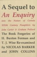Tapa de A Sequel to An Enquiry into the Nature of Certain XIXth Century Pamphlets by John Carter and Graham Pollard