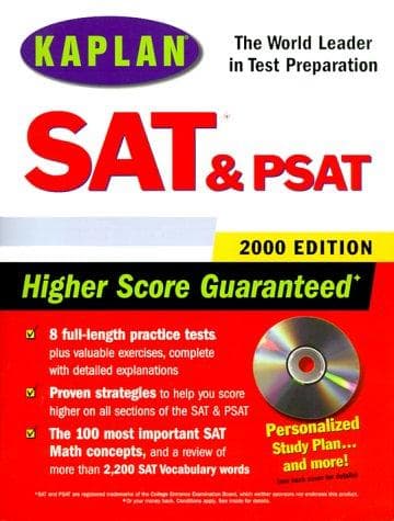Tapa de KAPLAN SAT AND PSAT 2000 WITH CD-ROM