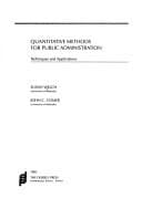 Tapa de Quantitative methods for public administration