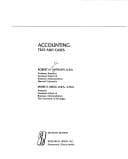 Tapa de Accounting, text and cases