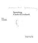 Tapa de Sammlung Charles F. Leuthardt