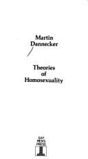 Tapa de Theories of homosexuality