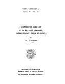 Tapa de A comparative word list of the Rai Coast languages, Madang Province, Papua New Guinea