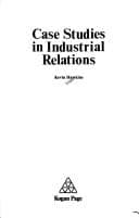 Tapa de Case studies in industrial relations