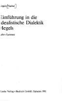 Tapa de Einführung in die idealistische Dialektik Hegels