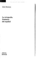 Tapa de La ortografía fonémica del español