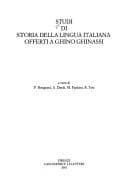 Tapa de Studi di storia della lingua italiana offerti a Ghino Ghinassi