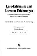 Tapa de Lese-Erlebnisse und Literatur-Erfahrungen