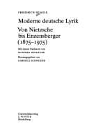 Tapa de Moderne deutsche Lyrik