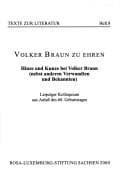 Tapa de Volker Braun zu Ehren