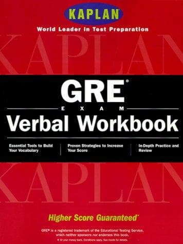 Tapa de Kaplan Gre Exam Verbal Workbook