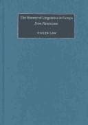 Tapa de The history of linguistics in Europe from Plato to 1600