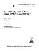 Tapa de Current developments in lens design and optical engineering II