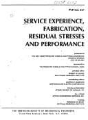 Tapa de Service experience, fabrication, residual stresses and performance