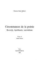 Tapa de Circonstances de la poésie