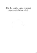 Tapa de Uso dei valichi alpini orientali dalla preistoria ai pellegrinaggi medievali