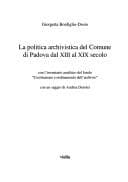 Tapa de La politica archivistica del comune di Padova dal XIII al XIX secolo