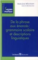 Tapa de De la phrase aux énoncés