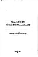 Tapa de Klâsik dönem Türk şiiri incelemeleri