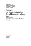 Tapa de Beiträge zur slavisch-deutschen Sprachkontaktforschung (Slavica. Monographien, Hand-, Lehr- und Wörterbücher) (German Edition)