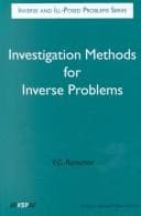Tapa de Investigation methods for inverse problems